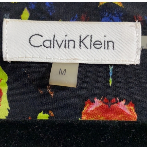 Calvin Klein Colorful Cap Sleeve Abstract Print Dress Women Size M - Picture 3 of 7